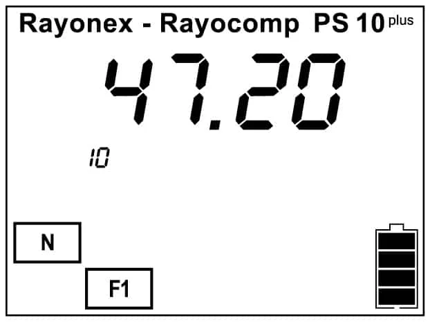 M8 RAH-Kompaktprogramme, Gerätedisplay des Rayocomp PS 10 mit dem Wert 47.20