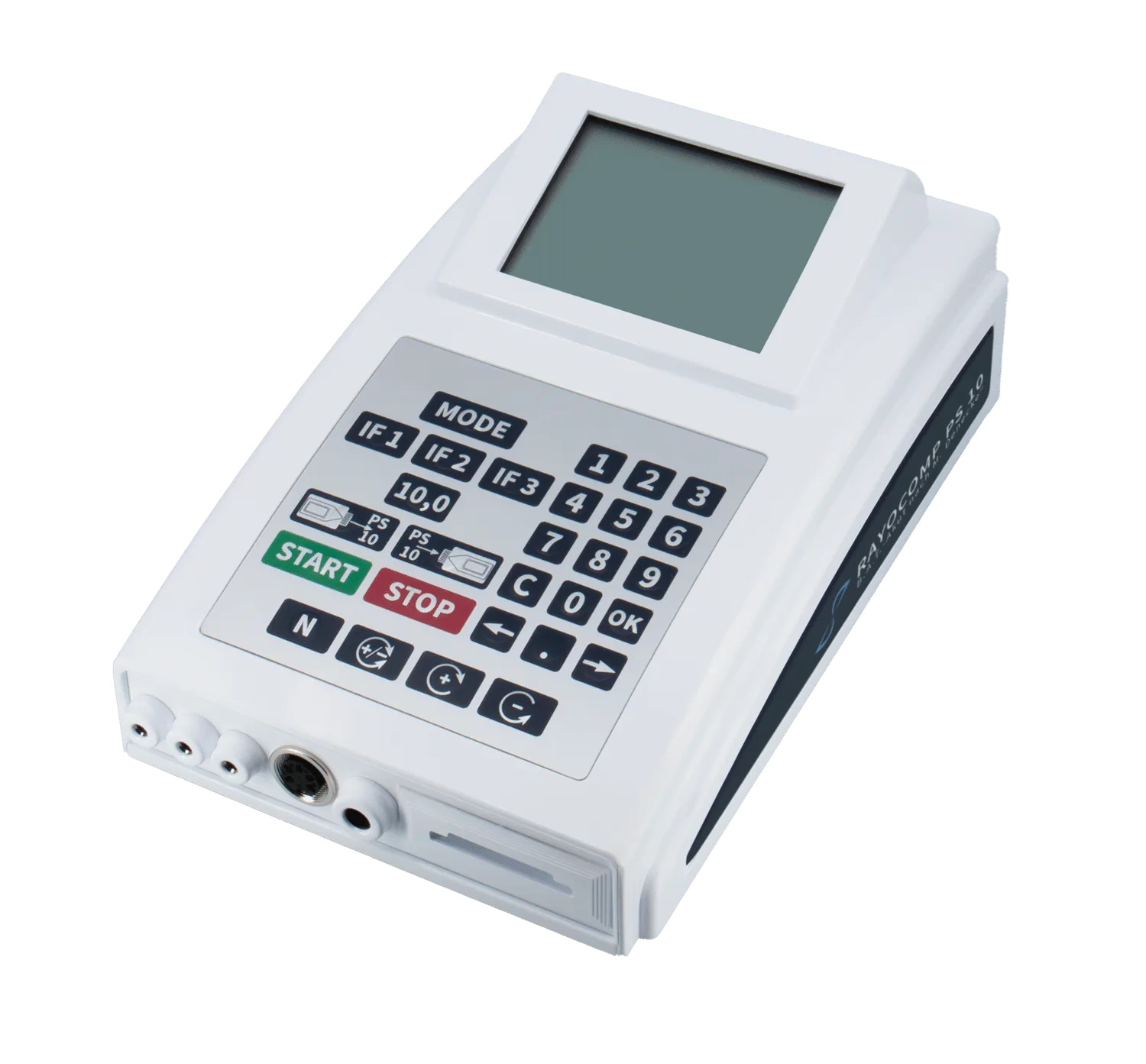 Rayocomp PS 10 B.A.T.-Akut nach M. Denecke® in Schrägansicht mit Display und Tastenfeld