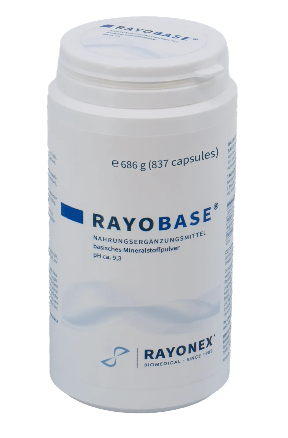 Rayobase®, weiße Kunststoffdose mit 686 g Inhalt und blauem Etikett