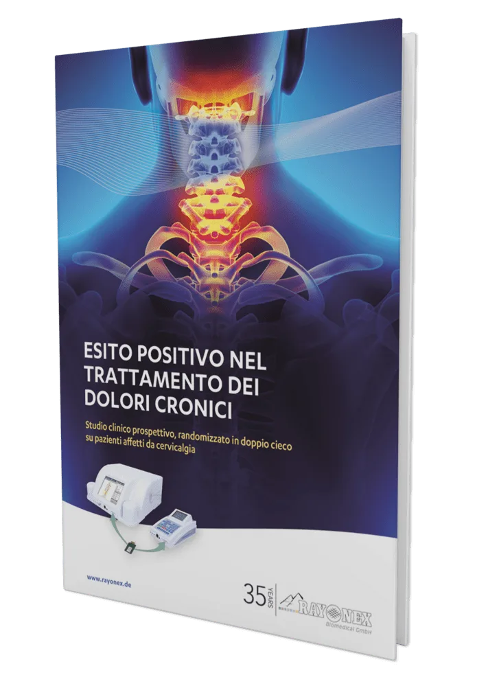 Studienbuch zur Behandlung chronischer Schmerzen, italienische Ausgabe in Schrägansicht