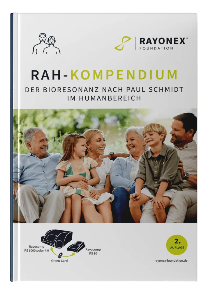 RAH-Kompendium der Bioresonanz nach Paul Schmidt, Buchcover mit Familienfoto, 2. Auflage