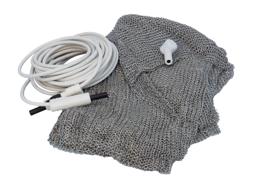 Rayo®-Steel Metalldetektor, zusammengelegtes Metallgeflecht mit aufgerolltem Kabel
